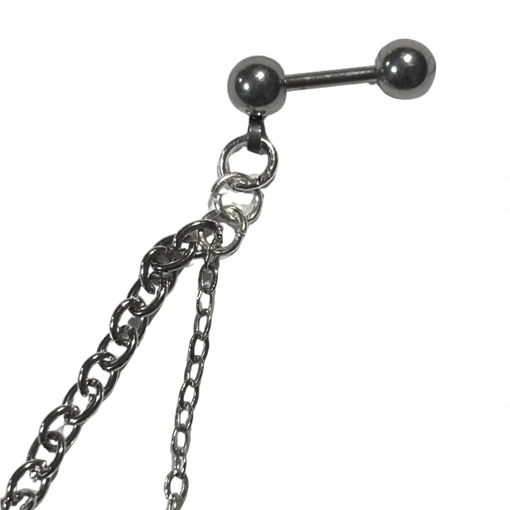 Buddha Charm Opal & Crystal Beaded Double Chain Captive Ring